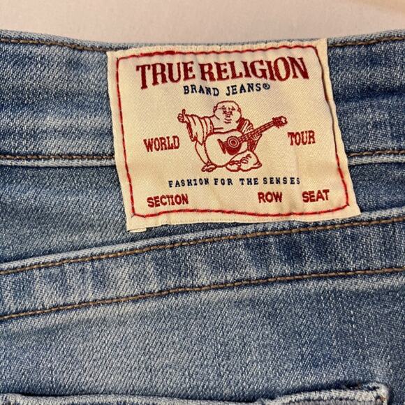 TRUE RELIGION Maisie High Rise Denim Shorts Med Wash Western Cowgirl Sz 27 NWT - Picture 8 of 10